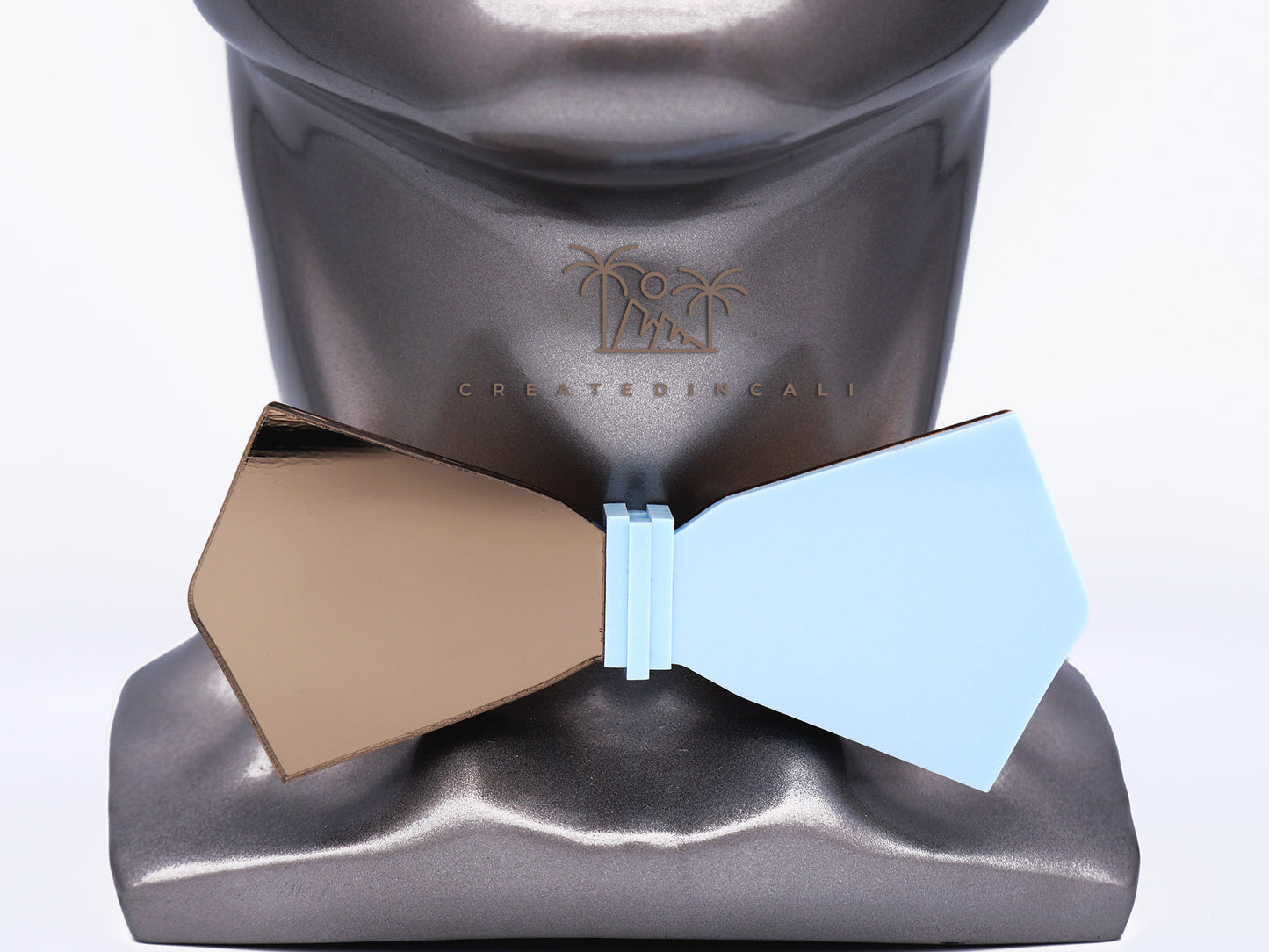 Light Blue & Bronze Side Mirror | Modern